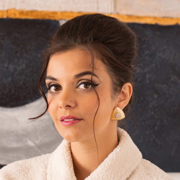 Boucles Triangle & Pierre de lune - Image 2