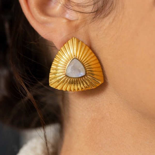 Boucles Triangle & Pierre de lune